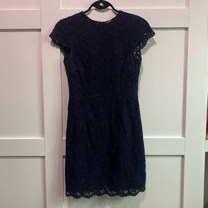 Navy Blue Lace Dress